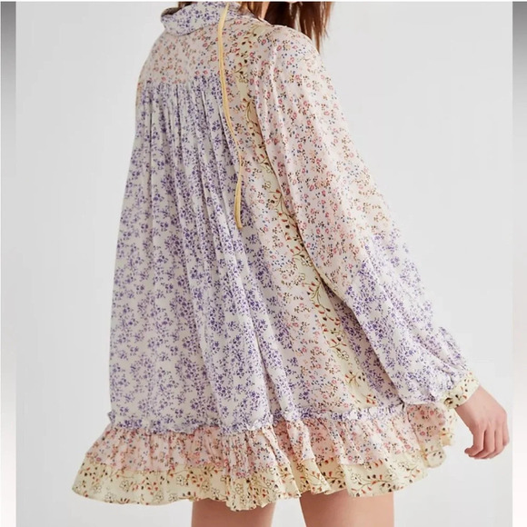 Free People Lost in you floral tunic mini dress - Picture 2 of 15